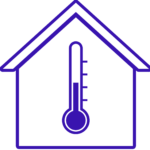 Grafika symbolizująca temperaturę ciepła w domu